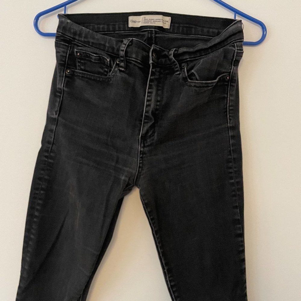 Gap 1969 True Skinny Super High Rise Black Jeans - Size 27